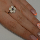 Каблучка срібна з золотими пластинами