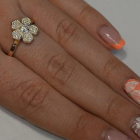 Каблучка срібна з золотими пластинами