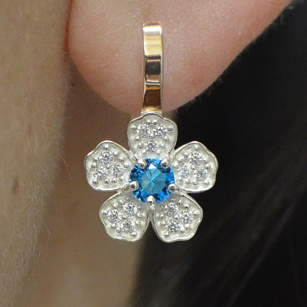 Серьги серебряные с золотыми пластинами