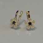 Серьги серебряные с золотыми пластинами