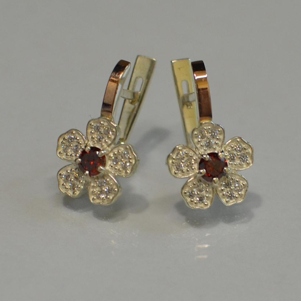 Серьги серебряные с золотыми пластинами