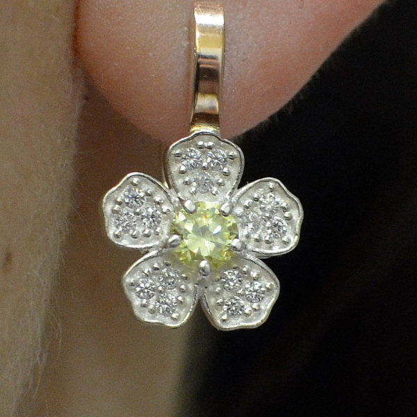 Серьги серебряные с золотыми пластинами