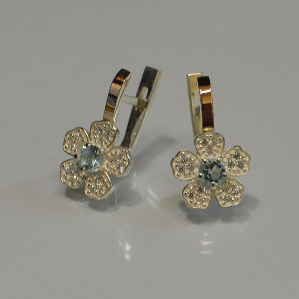 Серьги серебряные с золотыми пластинами