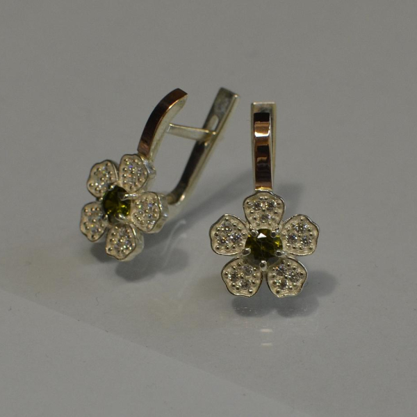 Серьги серебряные с золотыми пластинами