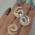 Гарнітур срібний з золотом