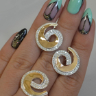 Гарнітур срібний з золотом