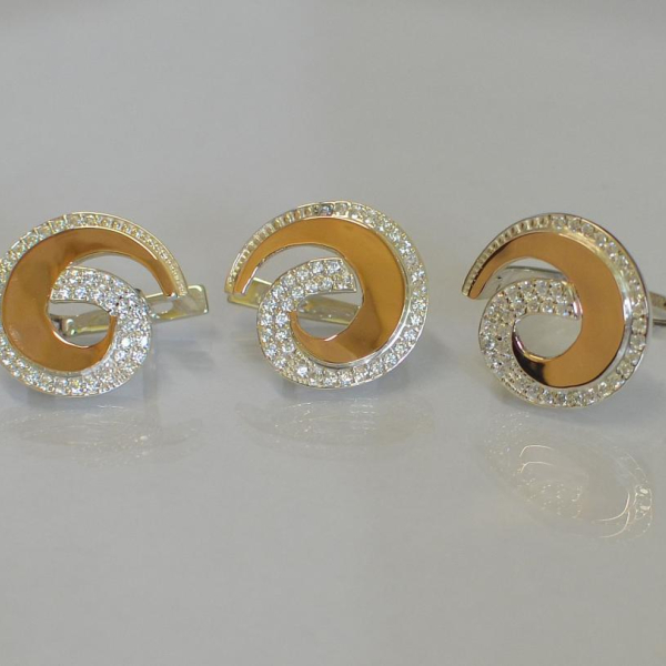 Гарнітур срібний з золотом