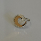 Кольцо серебряное с золотом