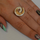 Кольцо серебряное с золотом