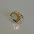 Кольцо серебряное с золотом