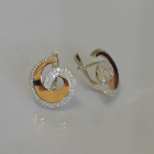 Сережки срібні з золотом