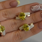 Набор серебряный с золотыми пластинами и фианитами