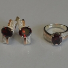 Набор серебряный с золотыми пластинами и фианитами