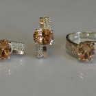 Набор серебряный с золотыми пластинами и фианитами