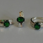 Набор серебряный с золотыми пластинами и фианитами