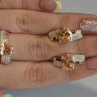 Набор серебряный с золотыми пластинами и фианитами