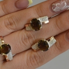 Набор серебряный с золотыми пластинами и фианитами