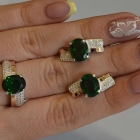 Набор серебряный с золотыми пластинами и фианитами