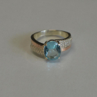 Каблучка срібна з золотими пластинами і фіанітами