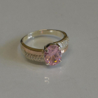 Каблучка срібна з золотими пластинами і фіанітами