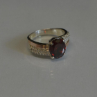 Каблучка срібна з золотими пластинами і фіанітами