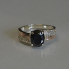 Каблучка срібна з золотими пластинами і фіанітами