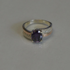 Каблучка срібна з золотими пластинами і фіанітами