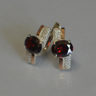 Срібні сережки з золотими пластинами і фіанітами