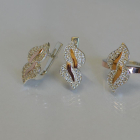 Набор кольцо и серьги серебряные