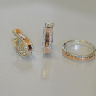 Комплект срібний з золотом