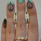 Комплект срібний з золотом