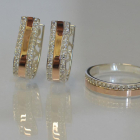 Комплект срібний з золотом