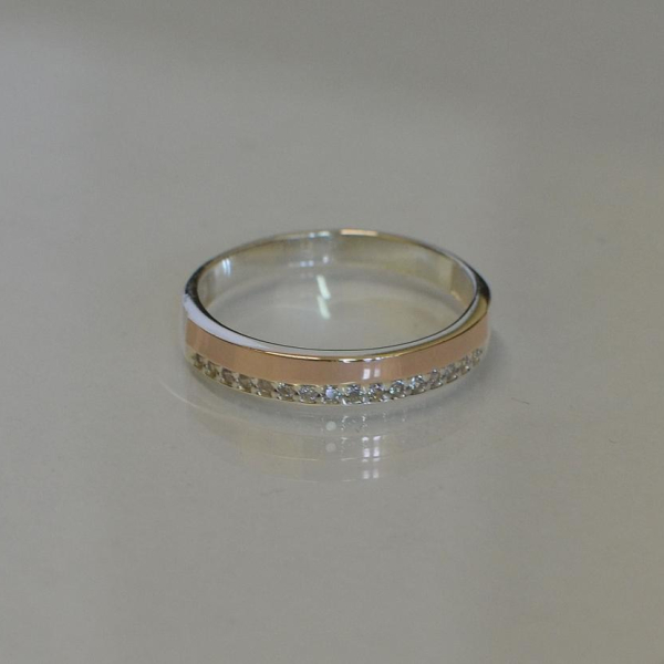 Каблучка із срібла та золота