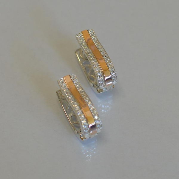 Сережки із срібла та золота