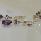 Серебряный набор с золотыми вставками и фианитами