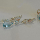 Серебряный набор с золотыми вставками и фианитами