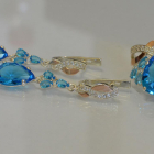 Серебряный набор с золотыми вставками и фианитами