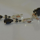 Серебряный набор с золотыми вставками и фианитами