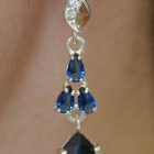 Сережки срібні з золотими пластинами і фіанітами