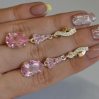 Сережки срібні з золотими пластинами і фіанітами