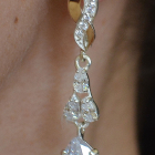 Сережки срібні з золотими пластинами і фіанітами