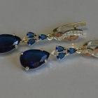 Сережки срібні з золотими пластинами і фіанітами