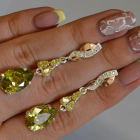 Сережки срібні з золотими пластинами і фіанітами