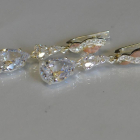 Сережки срібні з золотими пластинами і фіанітами