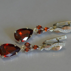 Сережки срібні з золотими пластинами і фіанітами