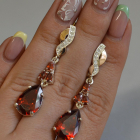 Сережки срібні з золотими пластинами і фіанітами