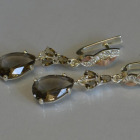 Сережки срібні з золотими пластинами і фіанітами