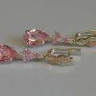 Сережки срібні з золотими пластинами і фіанітами