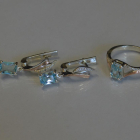 Серебряный комплект с золотыми пластинами и фианитами