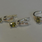 Серебряный комплект с золотыми пластинами и фианитами